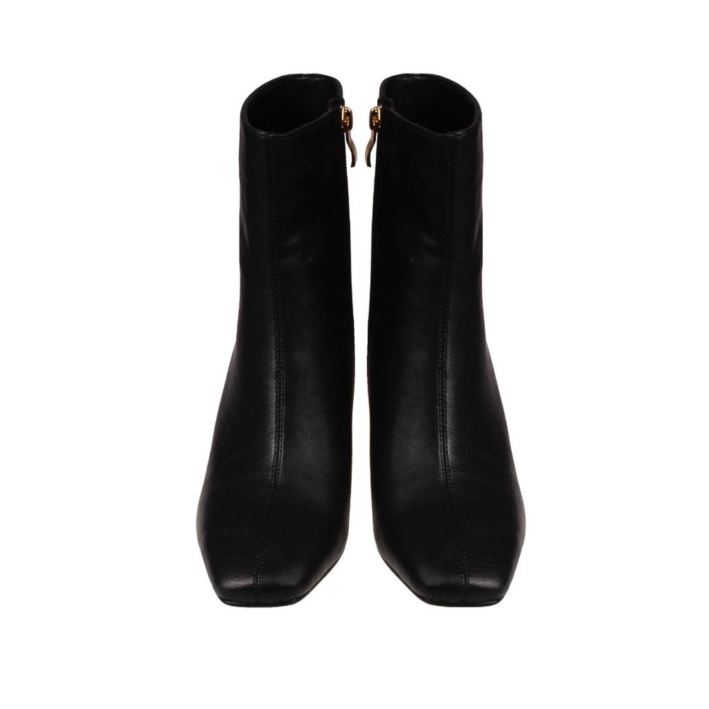 Stylish Vintage Womens Black Leather Wedge Ankle Boots - Picture 4 of 7